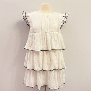 English Factory white ruffle contrast babydoll dress size Medium NWT
